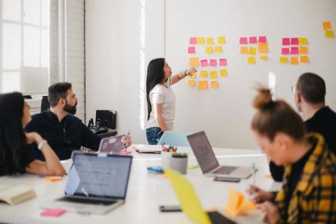 séance de brainstorm en équipe